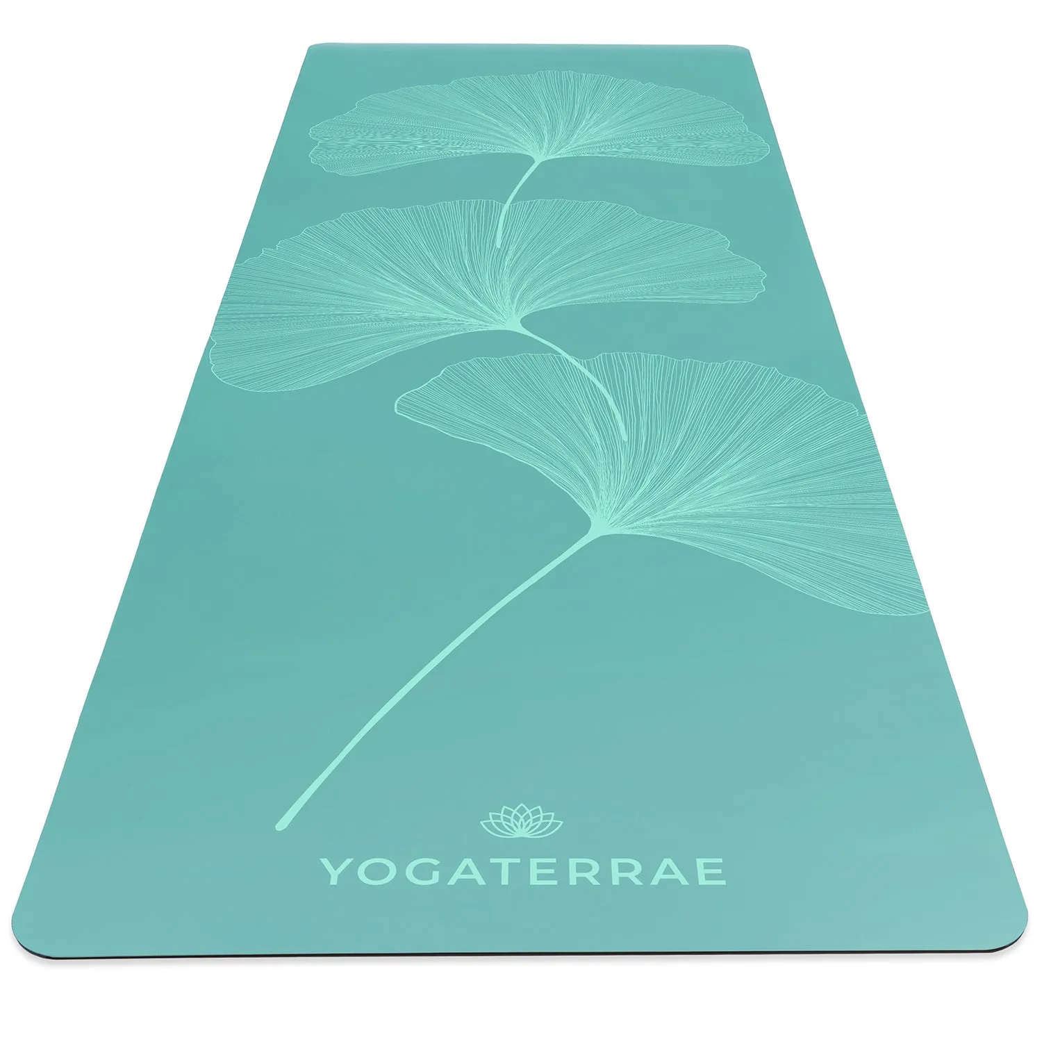 TAPIS DE YOGA GINKGOS LIGHT VERT MENTHE EN PU-CAOUTCHOUC NATUREL AVEC SAC