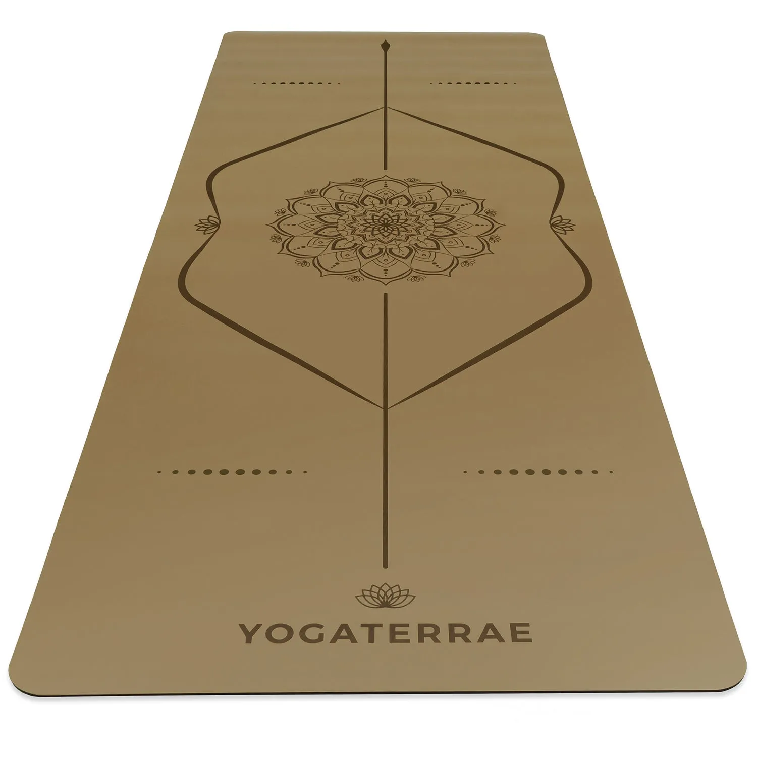 TAPIS DE YOGA MANDALA BRONZE OLIVE EN PU-CAOUTCHOUC NATUREL AVEC SAC