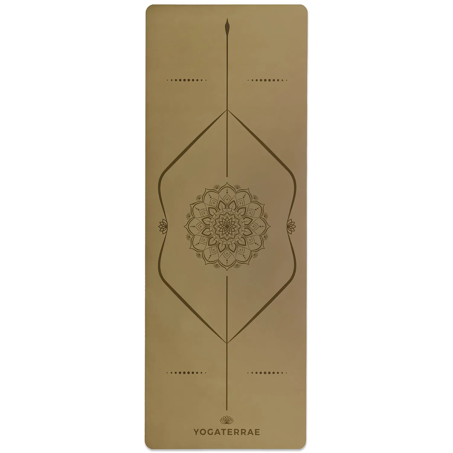 TAPIS DE YOGA MANDALA BRONZE OLIVE EN PU-CAOUTCHOUC NATUREL AVEC SAC
