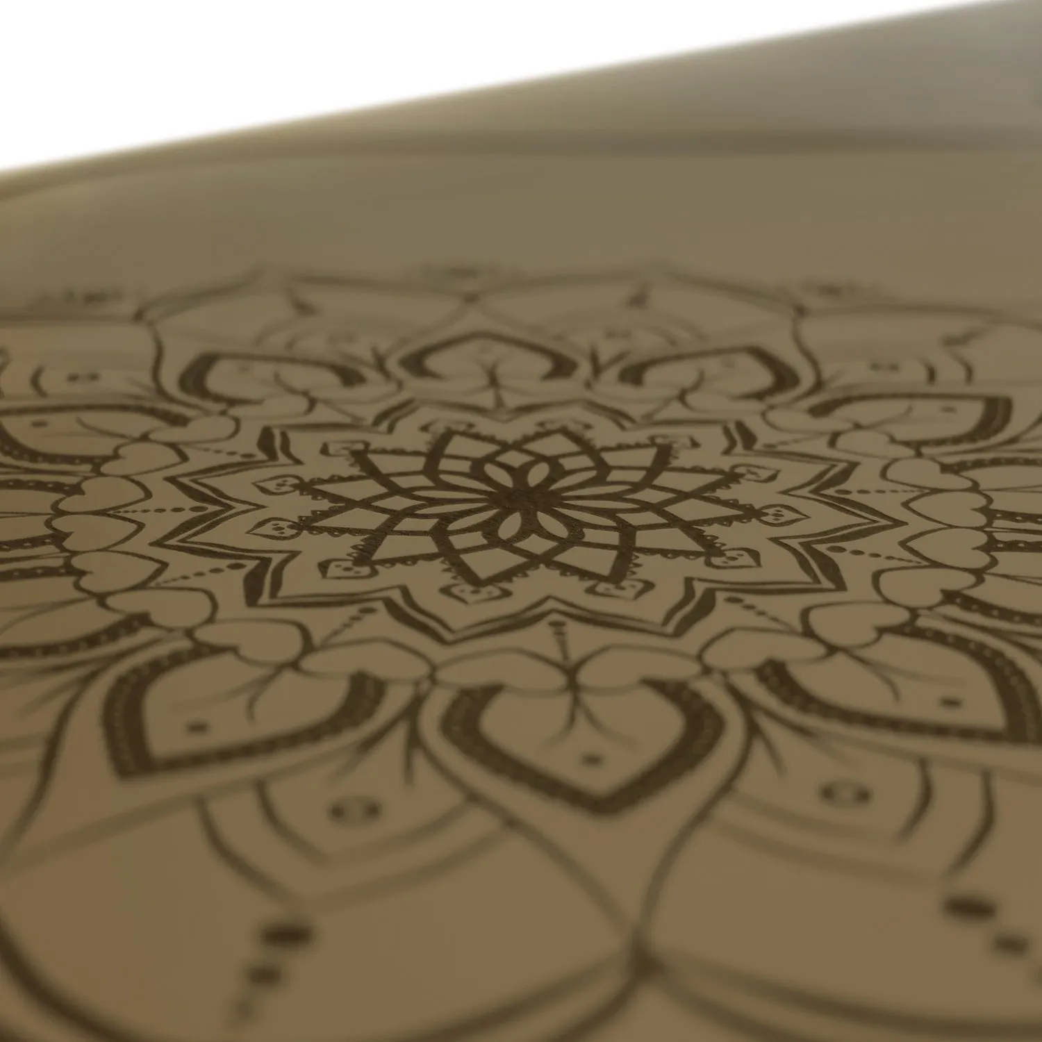 TAPIS DE YOGA MANDALA BRONZE OLIVE EN PU-CAOUTCHOUC NATUREL AVEC SAC