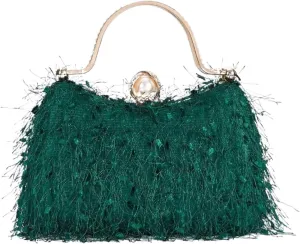 Tassel Evening Party Women Handbags Nylon Wedding Feather Female Clutch Elegant Feather Shoulder Crossbody Bag