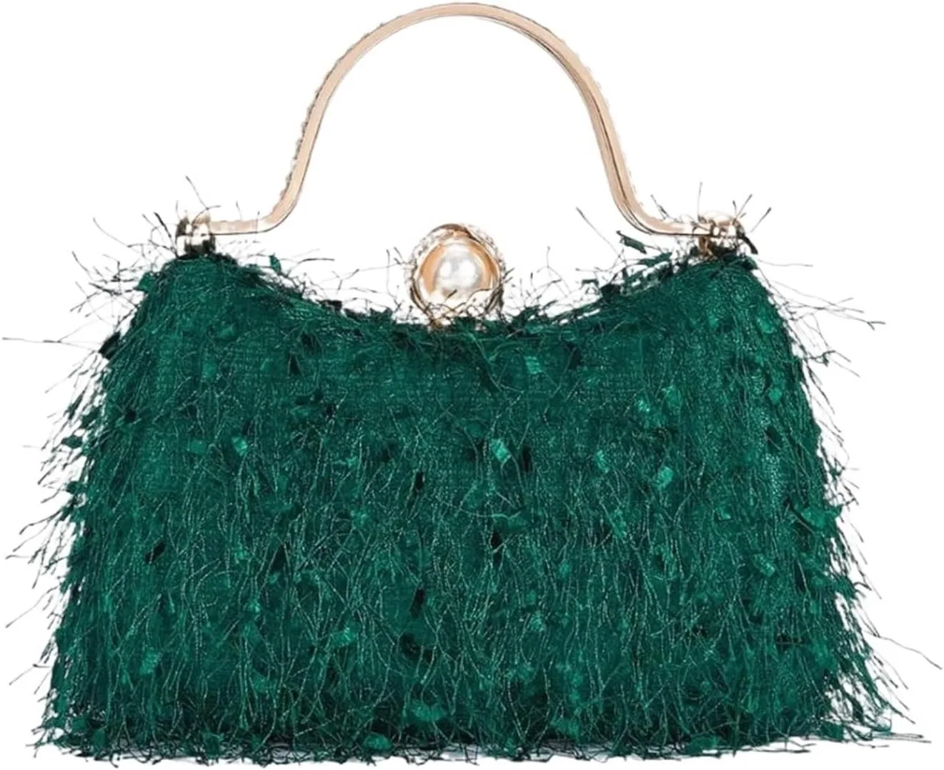 Tassel Evening Party Women Handbags Nylon Wedding Feather Female Clutch Elegant Feather Shoulder Crossbody Bag