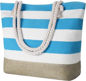 Tavaleu Beach Bags for Women, Large Beach Tote Bag Waterproof Sandproof, Swim Pool Bag with Zipper