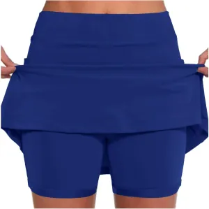 Tennis Skirts for Women with Shorts Plus Size Golf Yoga Skort High Waisted Athletic Workout Casual Pockets Skirt