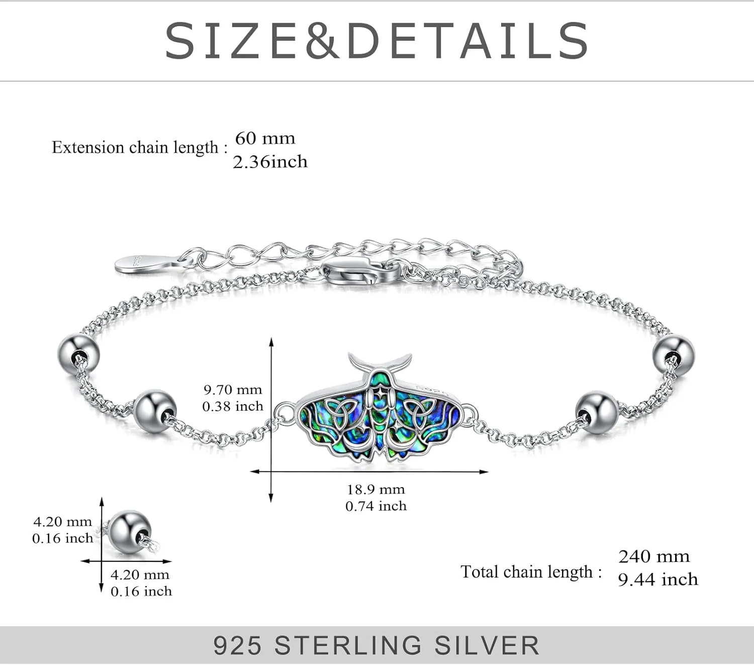 TIGER RIDER Bracelets Anklets for Women S925 Sterling Silver Beaded Bracelet Beach Jewelry