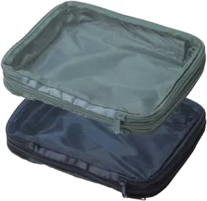 Travel Packing Cubes, Luggage Storage Organizer Set of 2, Navy and Gray, Compression Suitcase Pouches