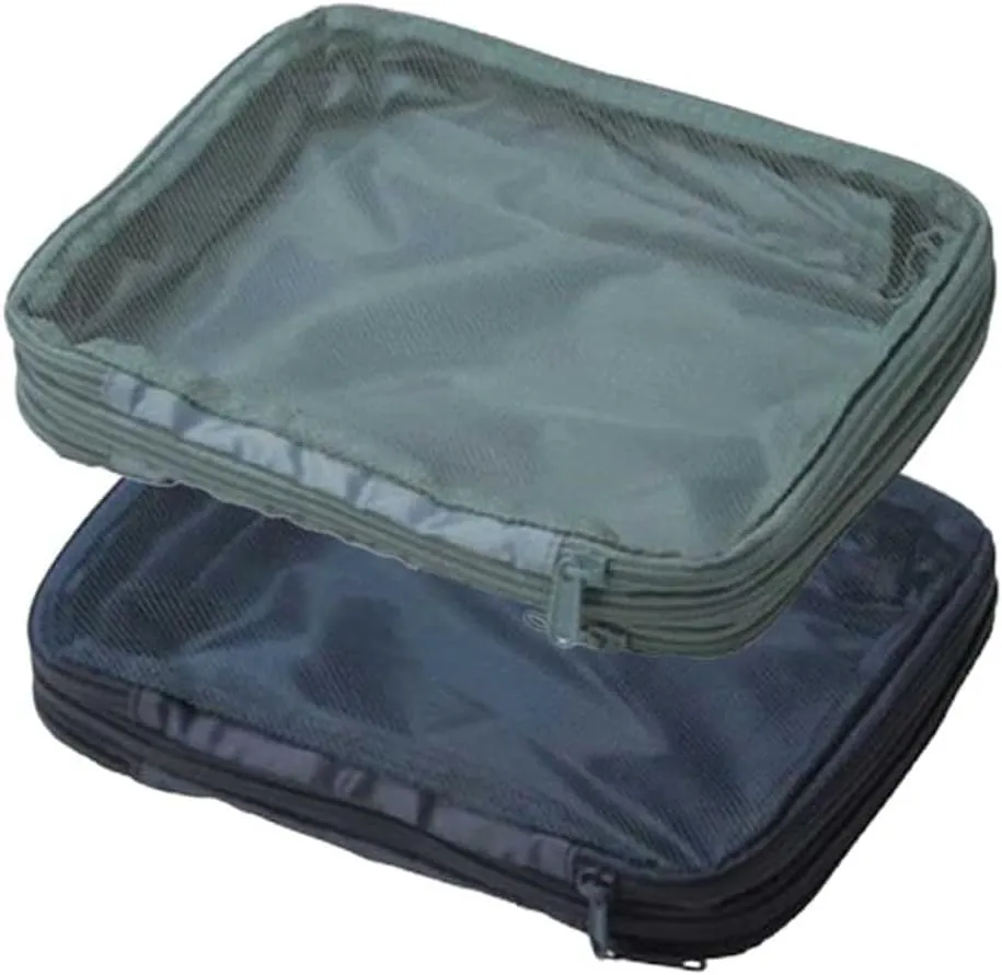 Travel Packing Cubes, Luggage Storage Organizer Set of 2, Navy and Gray, Compression Suitcase Pouches