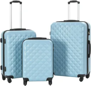 Travel with 3-Piece Hardcase Trolley Set, Durable ABS Material with Security Locks, Blue