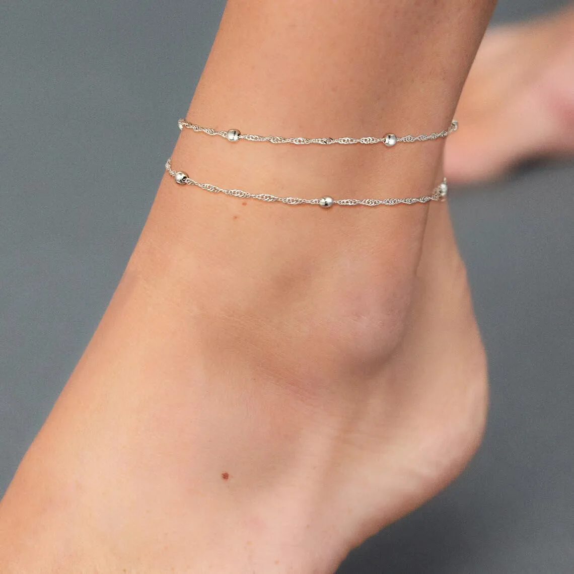 Trendy Anklets for Women Dainty Ankle Bracelet CZ Evil Eye Heart Layered Bracelets Set Gifts Summer Beach Jewelry