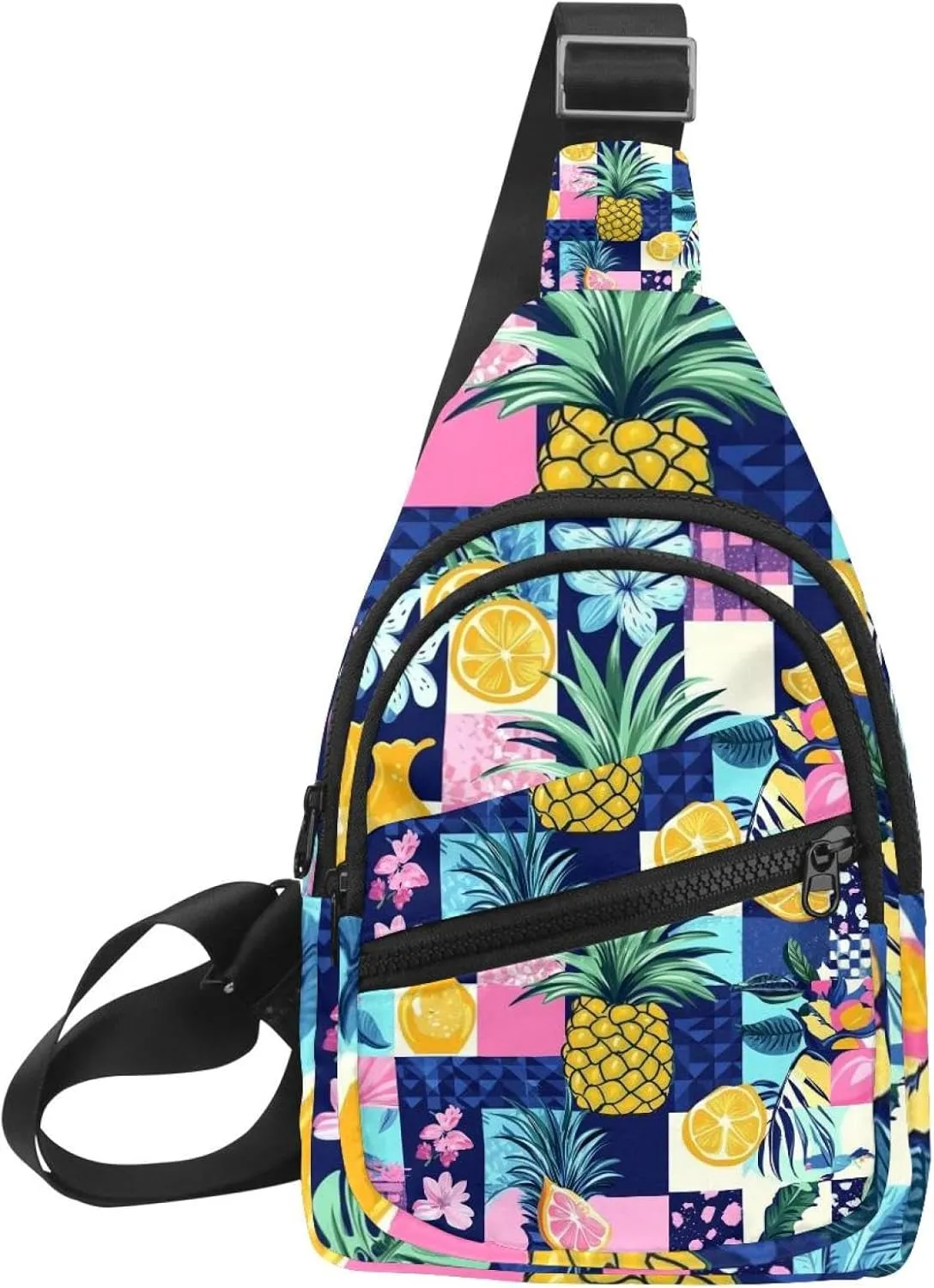 Tropical patchwork seamless pattern 2 Chest Daypack Crossbody Backpack for Women Men