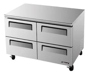 Turbo Air TUR-48SD-D4-N Super Deluxe 48" 4 Drawers Undercounter Refrigerator