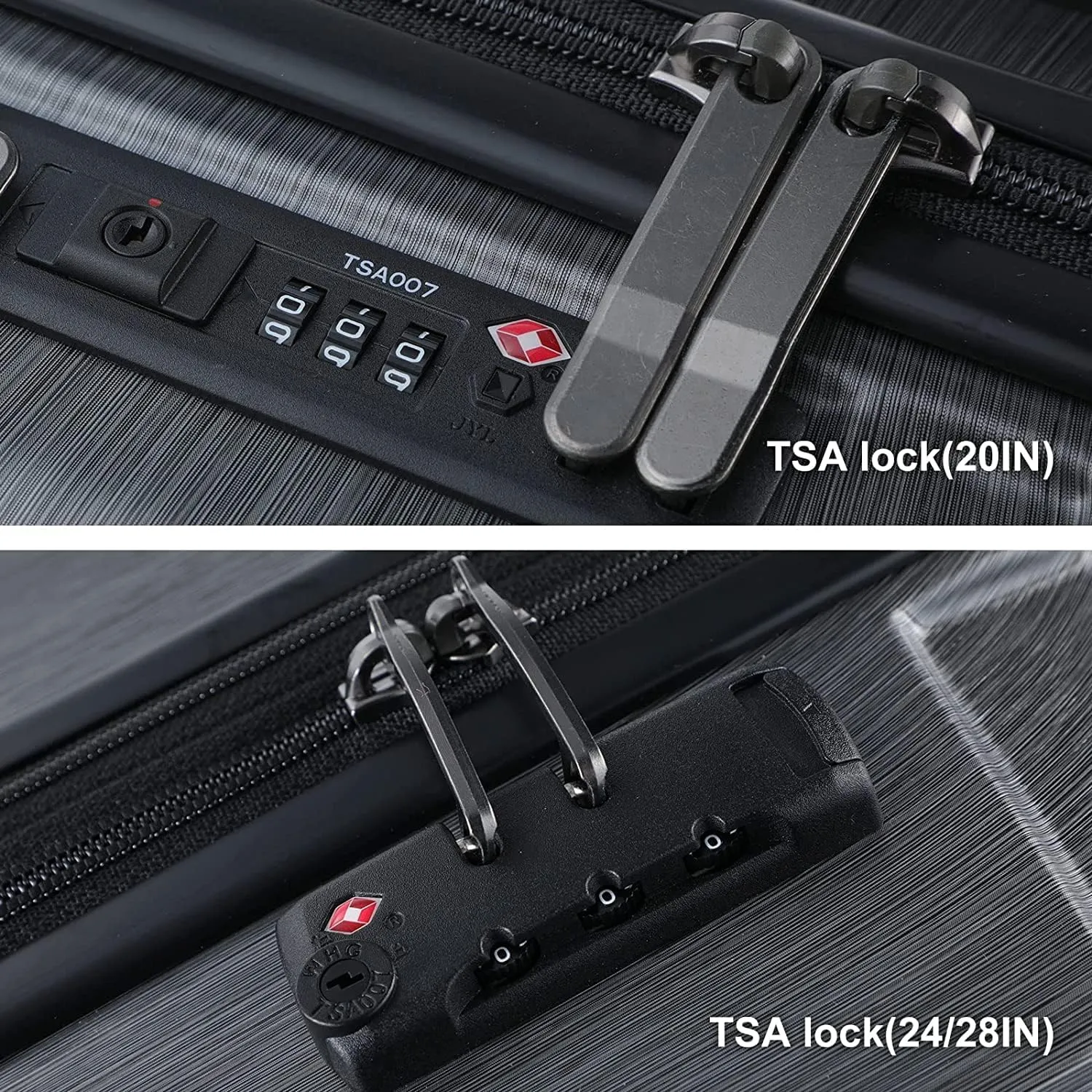 TydeCkare 2 Piece 20/28" Luggage Sets, Only 20 Inch with Front Laptop Pocket, Lightweight ABS PC Suitcase Hardshell Carry Ons with TSA Lock & Spinner Silent Wheels, Convenient for Trips, Gray