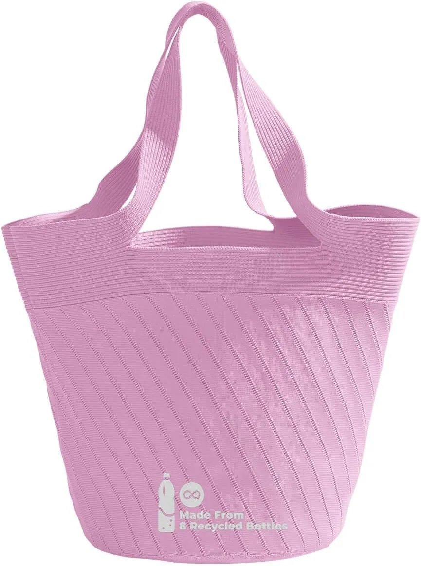 Ultra Lightweight Tote Bag For Women (18.7 x 8.5) - Upcycled Flexible Machine Washable Shopping Tote Bag For Women