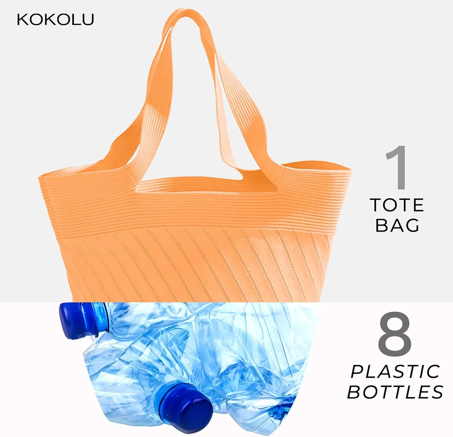 Ultra Lightweight Tote Bag For Women (18.7 x 8.5) - Upcycled Flexible Machine Washable Shopping Tote Bag For Women
