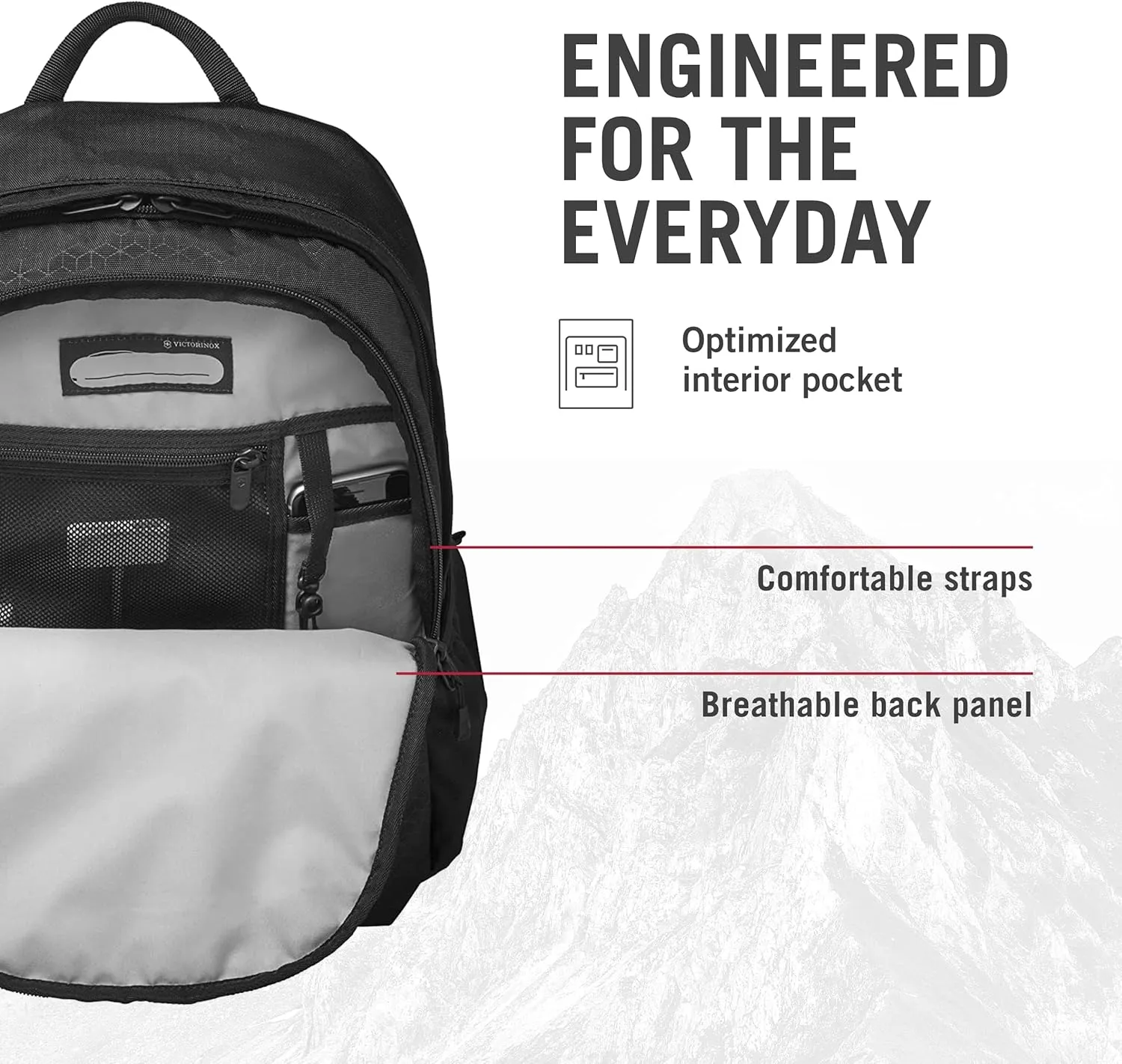 Victorinox Altmont Original Standard Backpack - Modern Backpack to Hold Travel Accessories - Comfortable Bag with Airflow - 25 Liters, Black