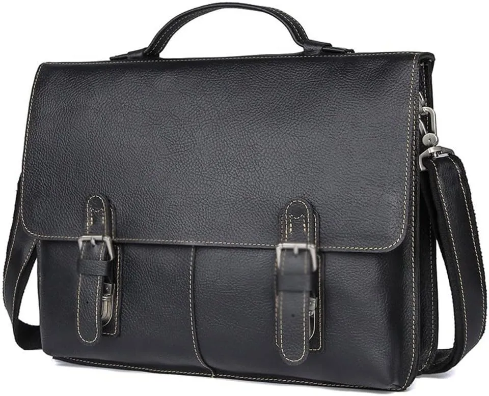 Vintage Casual Leather Briefcase Business Men's Bag Handbag Shoulder Bag Computer Bag