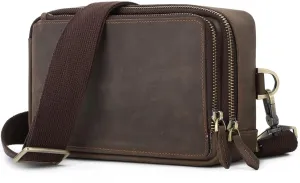 Vintage Men's Chest Bag Multi-Functional Crossbody Bag Backpack Shoulder Bag(White-Patch Five-Pointed star4)