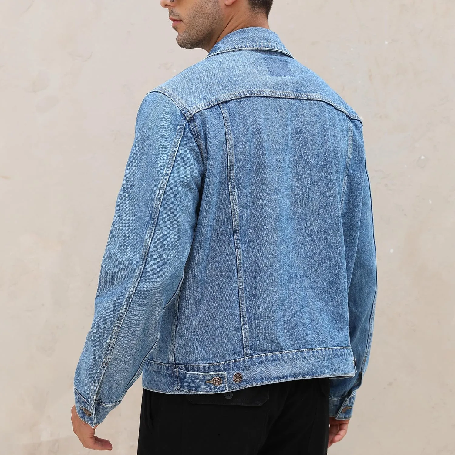 voeeron Denim Jacket Men Durable Comfortable and High Performance Jean Jacket Men