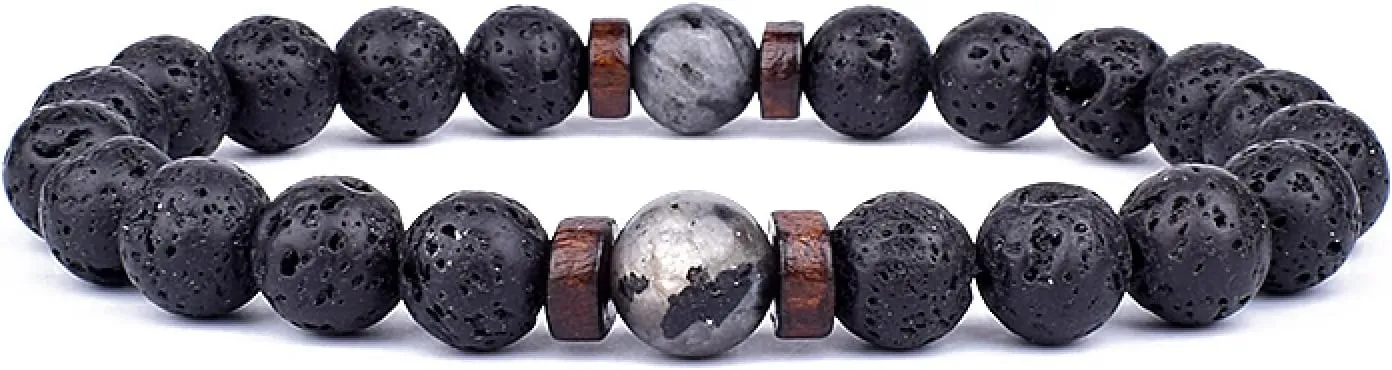 Volcanic Stone Bracelet for Men Lava Wooden 8mm Beads Bracelet Buddha Wrist Chain Women Men Jewelry Gift New Bracelets