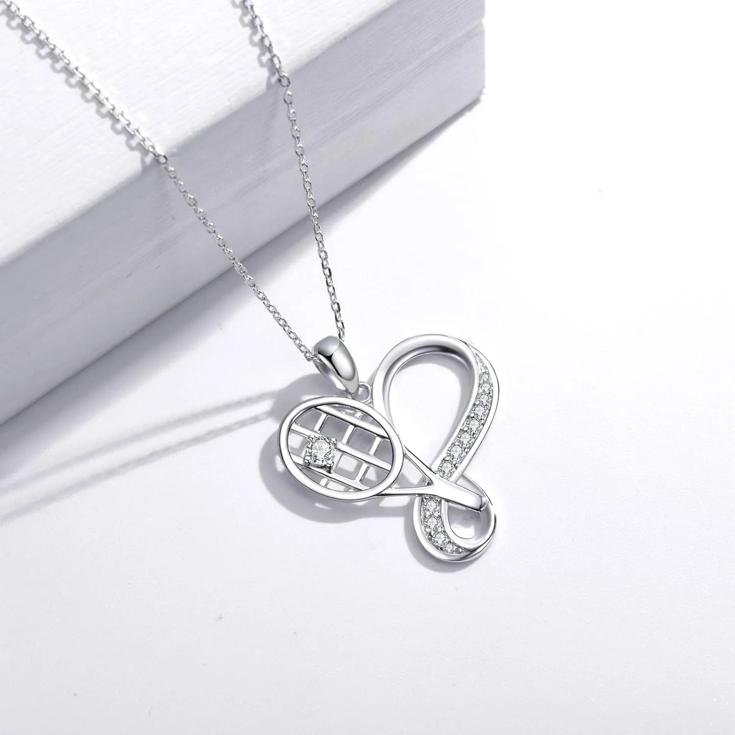 Volleyball/Tennis/Soccer/Basketball/Pcikleball/Baseball Necklace 925 Sterling Sliver Sport Necklace for Women Sport Jewelry Gifts for Sports Fans