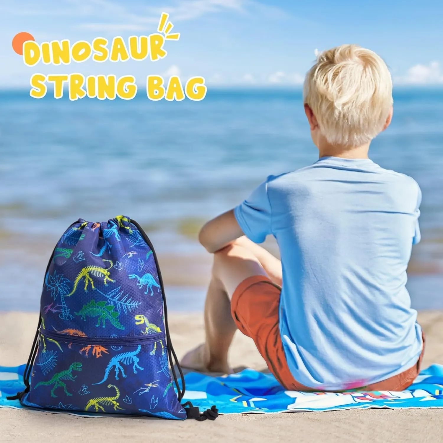 WAWSAM Drawstring Backpack - Drawstring Bags for Kids Swim Bag for Beach