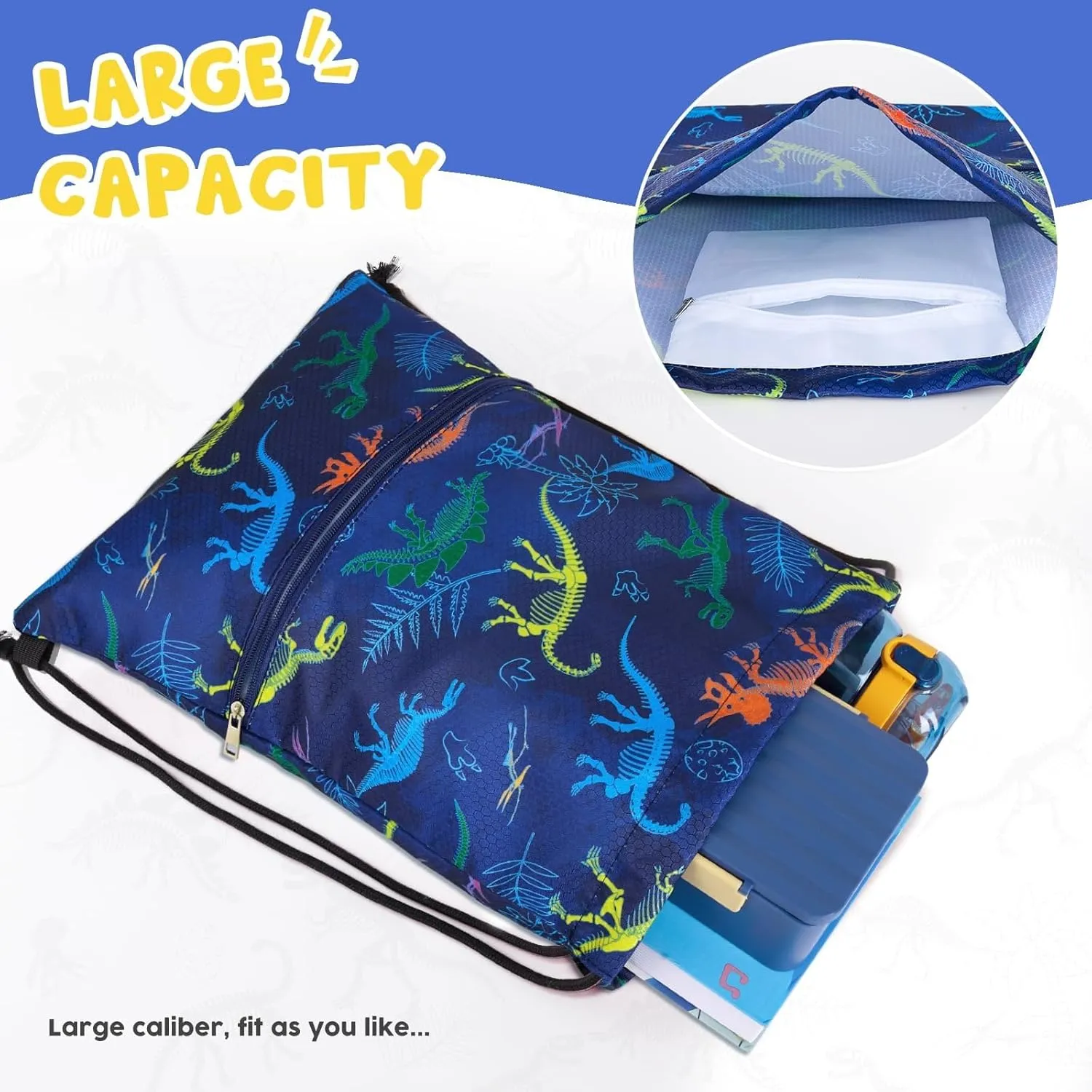 WAWSAM Drawstring Backpack - Drawstring Bags for Kids Swim Bag for Beach