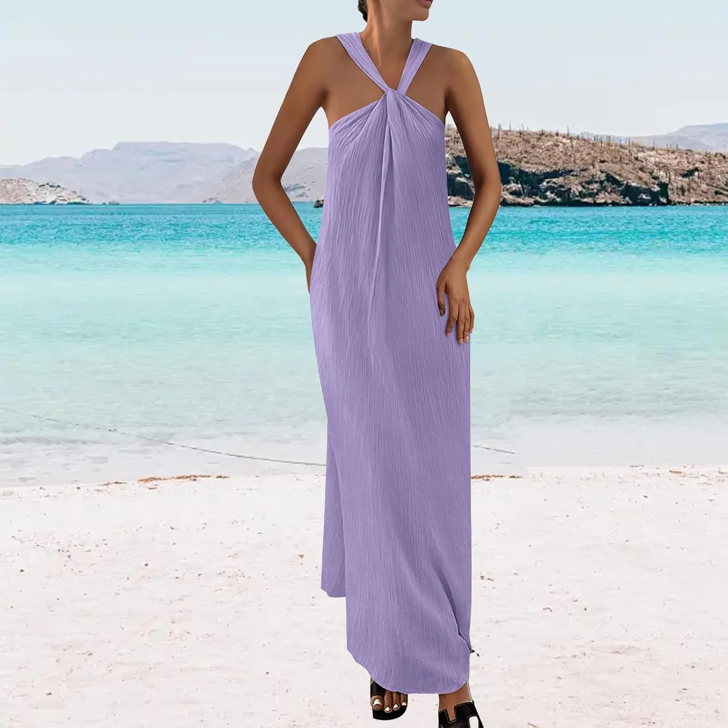 Wedding Guest Dress for Women Strappy Sleeveless Maxi Long Dress Casual Summer Beach Vaaction Loose Flowy 2025