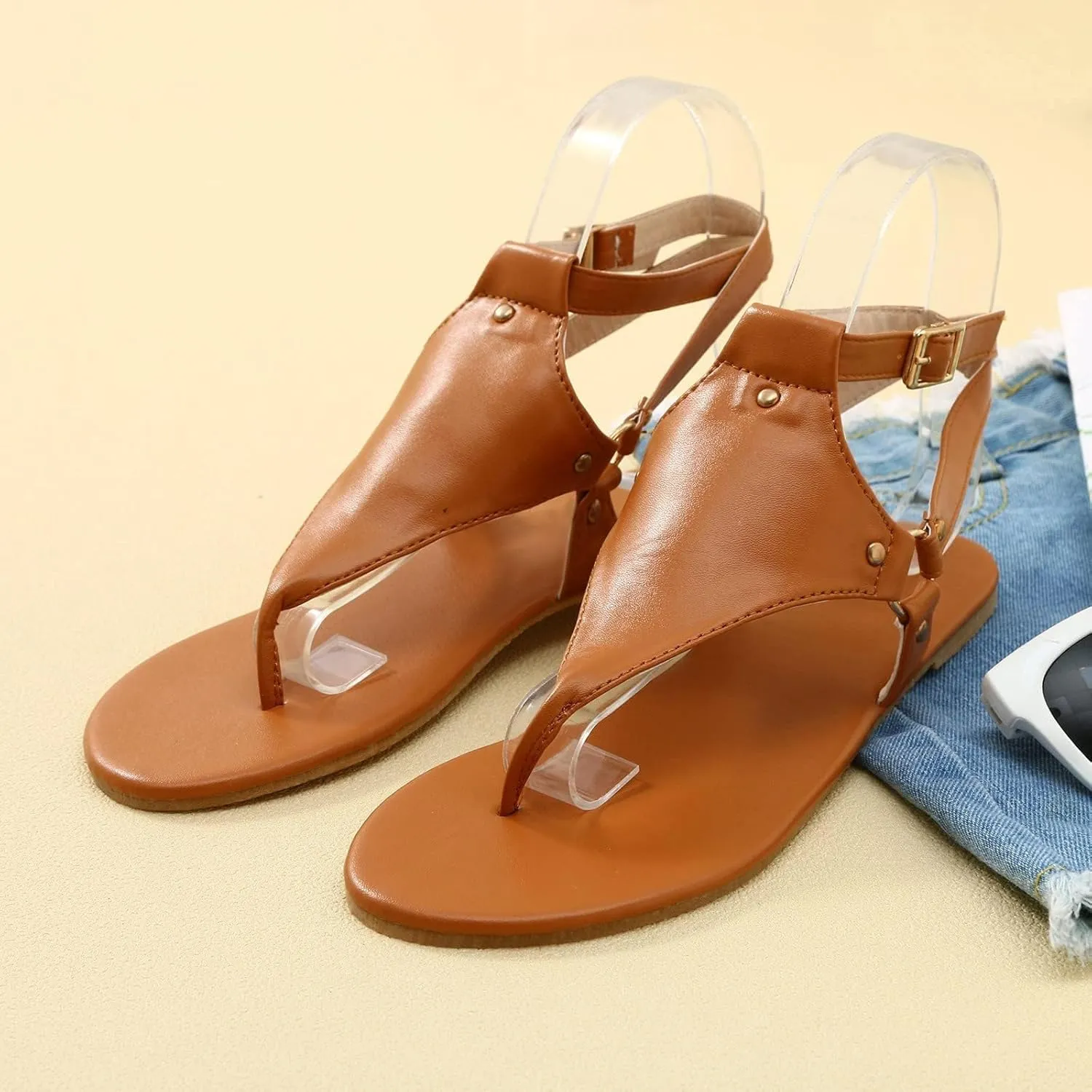 Wedge Sandals for Women Dressy Orthopedic Open Toe Walking Shoes Summer Casual Bohemian Buckle Ankle Strap Sandals Lightweight Comfortable Clip Toe Slip On Sandals Cool Thong Flip Flops