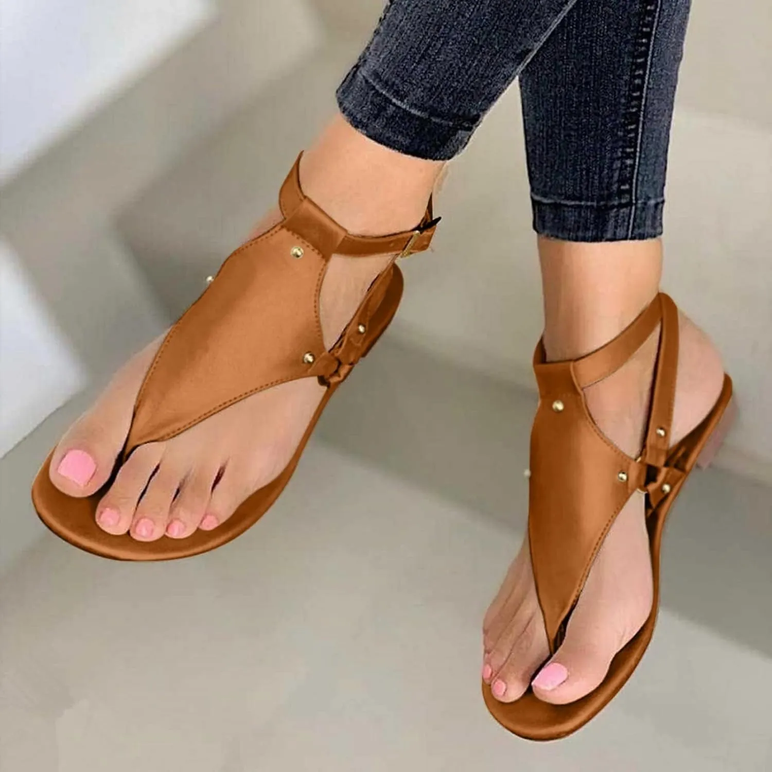 Wedge Sandals for Women Dressy Orthopedic Open Toe Walking Shoes Summer Casual Bohemian Buckle Ankle Strap Sandals Lightweight Comfortable Clip Toe Slip On Sandals Cool Thong Flip Flops