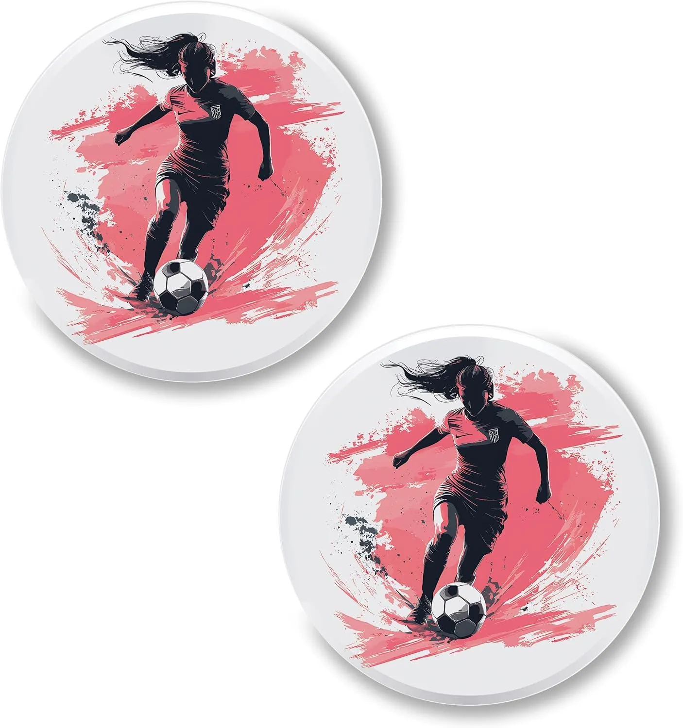 Women Soccer Pin Button 2.25 inch 2-Pack  Pinback Button for Jeans Pants Shirt Backpack  Sport Pins for Clothes Hat Cap ID45000