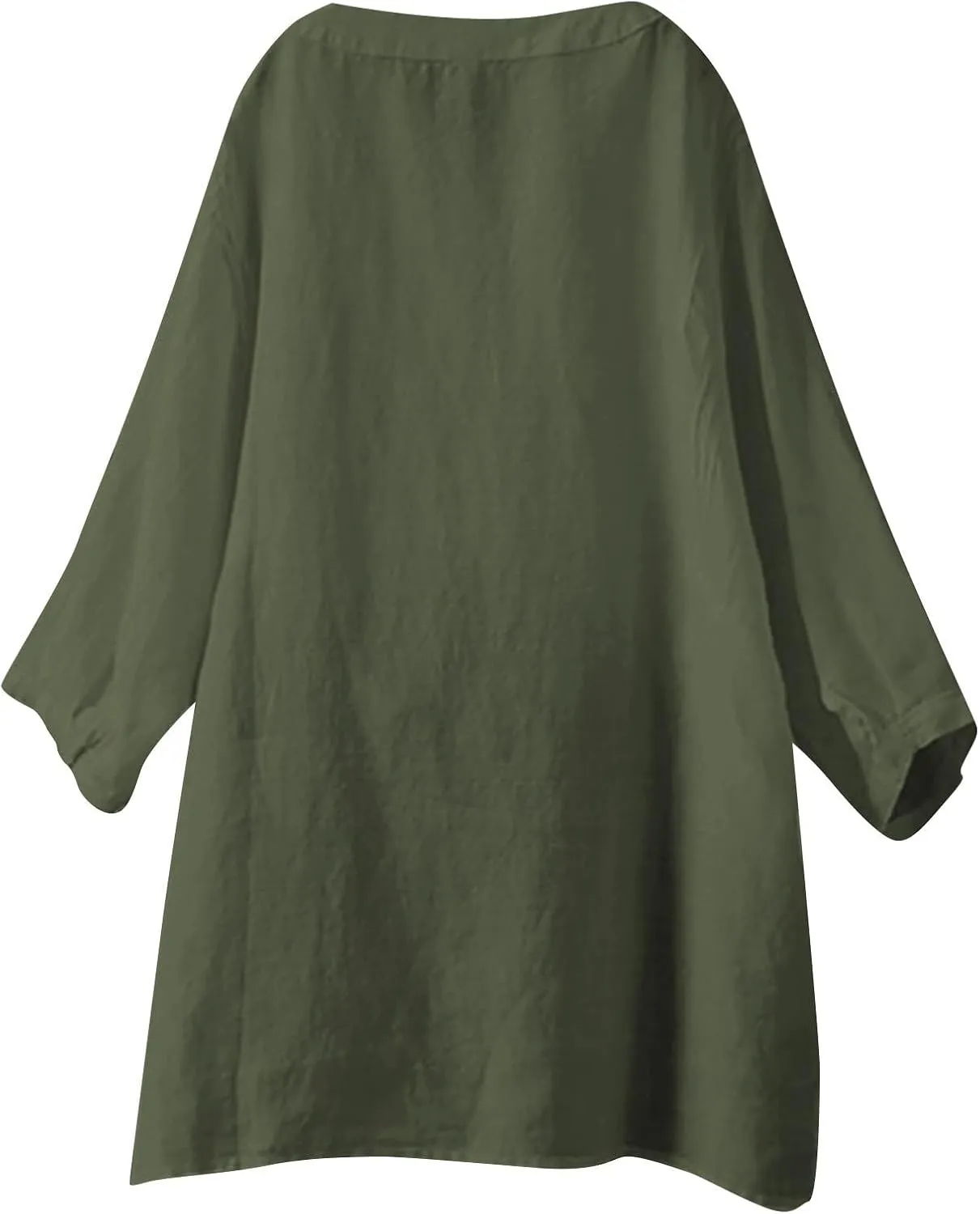 Women Solid Shirt Linen Cotton Long Sleeve Plain Color Blouse Casual Outdoor Activities Stylish Comfortable Tops