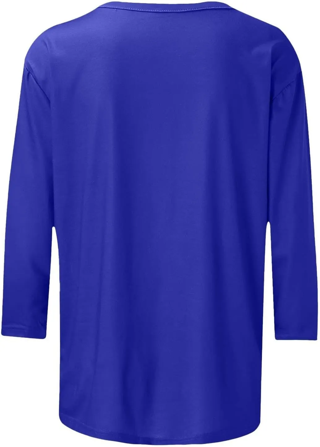Women's 3/4 Sleeve Tops Trendy Summer 2025 Crew Neck Solid Color T-Shirts Slim Tunic Blouses Loose Fit Workout Outfits