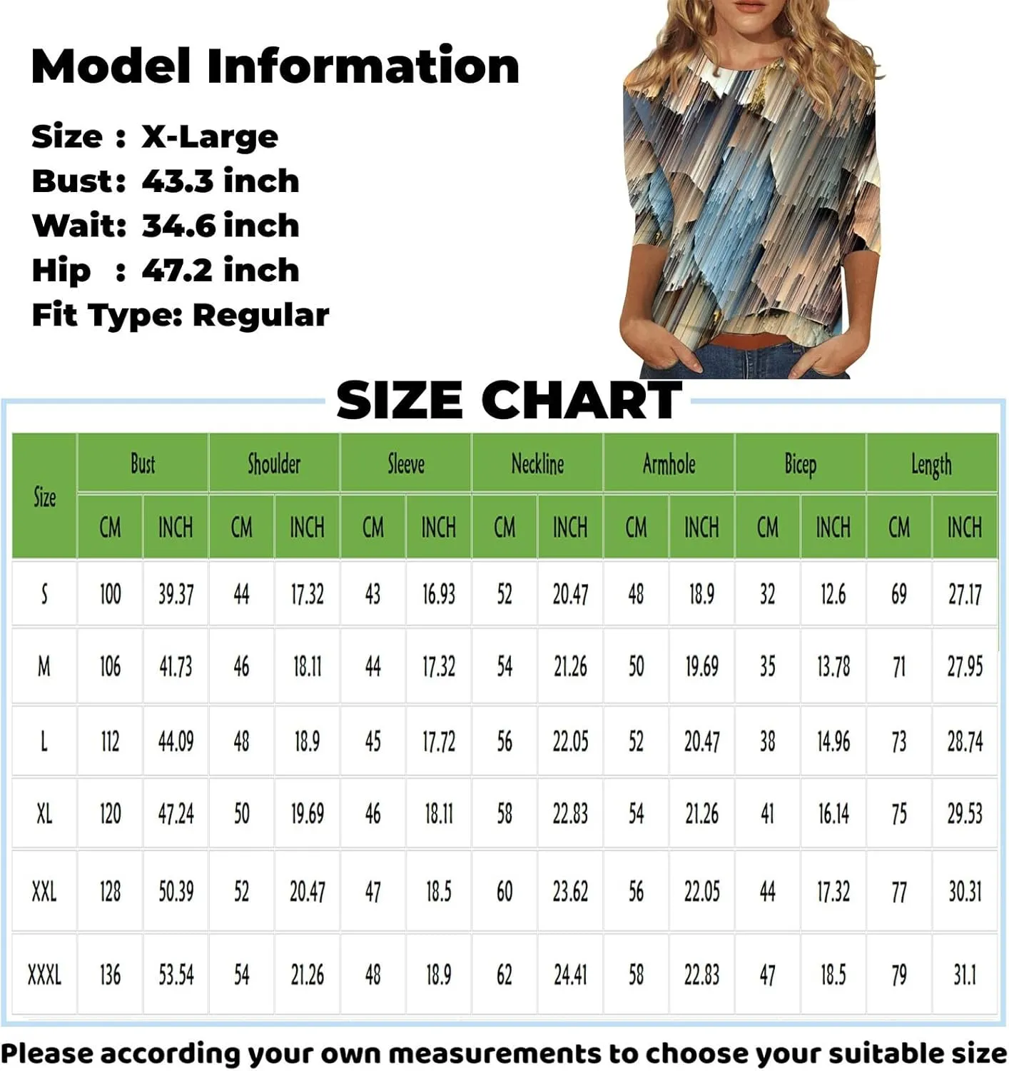 Womens 3/4 Sleeve Tops Womens Blouses Dressy Casual Loose Floral Print Pullover Tops Fall Fashion 2024