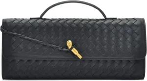 Women's Handmade Woven Clutch Purse,Crossbody Bag for Evening & Casual, Adjustable Shoulder Strap Fashion Handbag