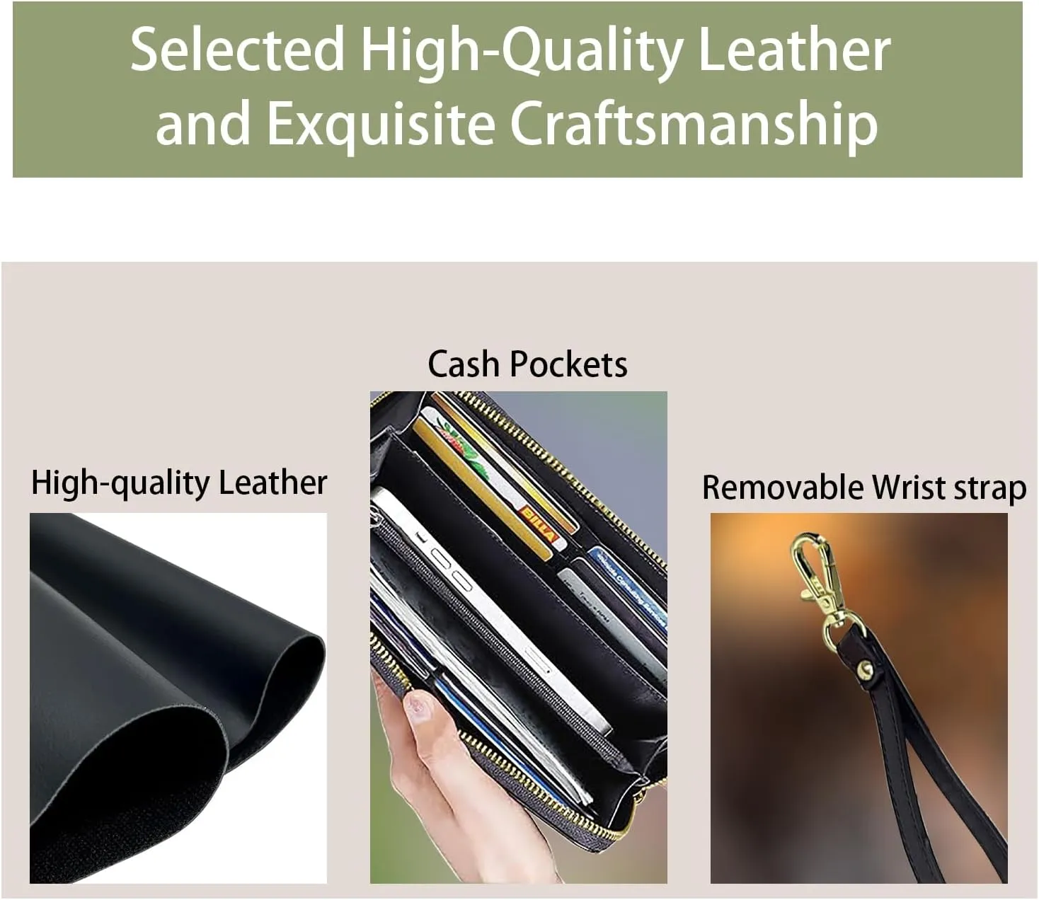 Women's Large Capacity Wallet, Portable PU Leather Zipper Wallet for Smart Phone/Card/Coin/Cash, Multifunctional Clutch Wallet with Removable Wristlet Strap, American Bald Eagle Basketball