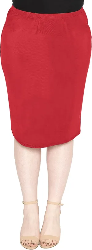 Women's Plus Size Soft Stretch MIDI Skirt | Comfortable for Women | X-Large - 6X