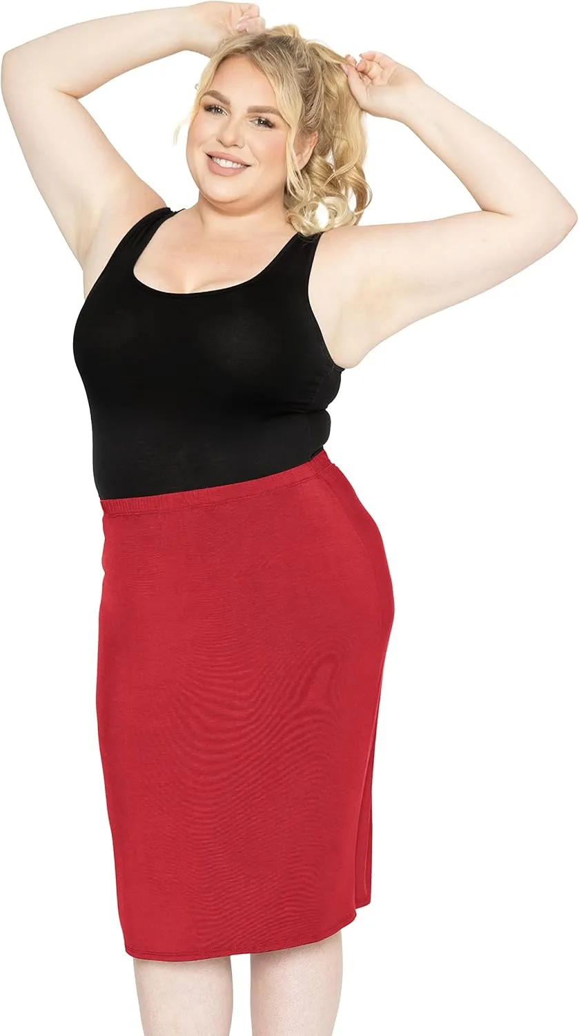 Women's Plus Size Soft Stretch MIDI Skirt | Comfortable for Women | X-Large - 6X