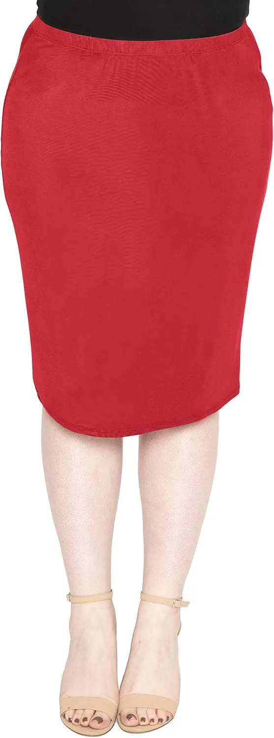 Women's Plus Size Soft Stretch MIDI Skirt | Comfortable for Women | X-Large - 6X