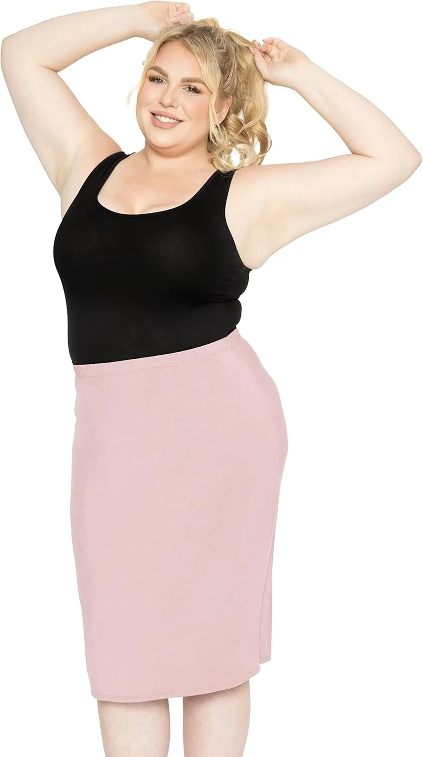 Women's Plus Size Soft Stretch MIDI Skirt | Comfortable for Women | X-Large - 6X