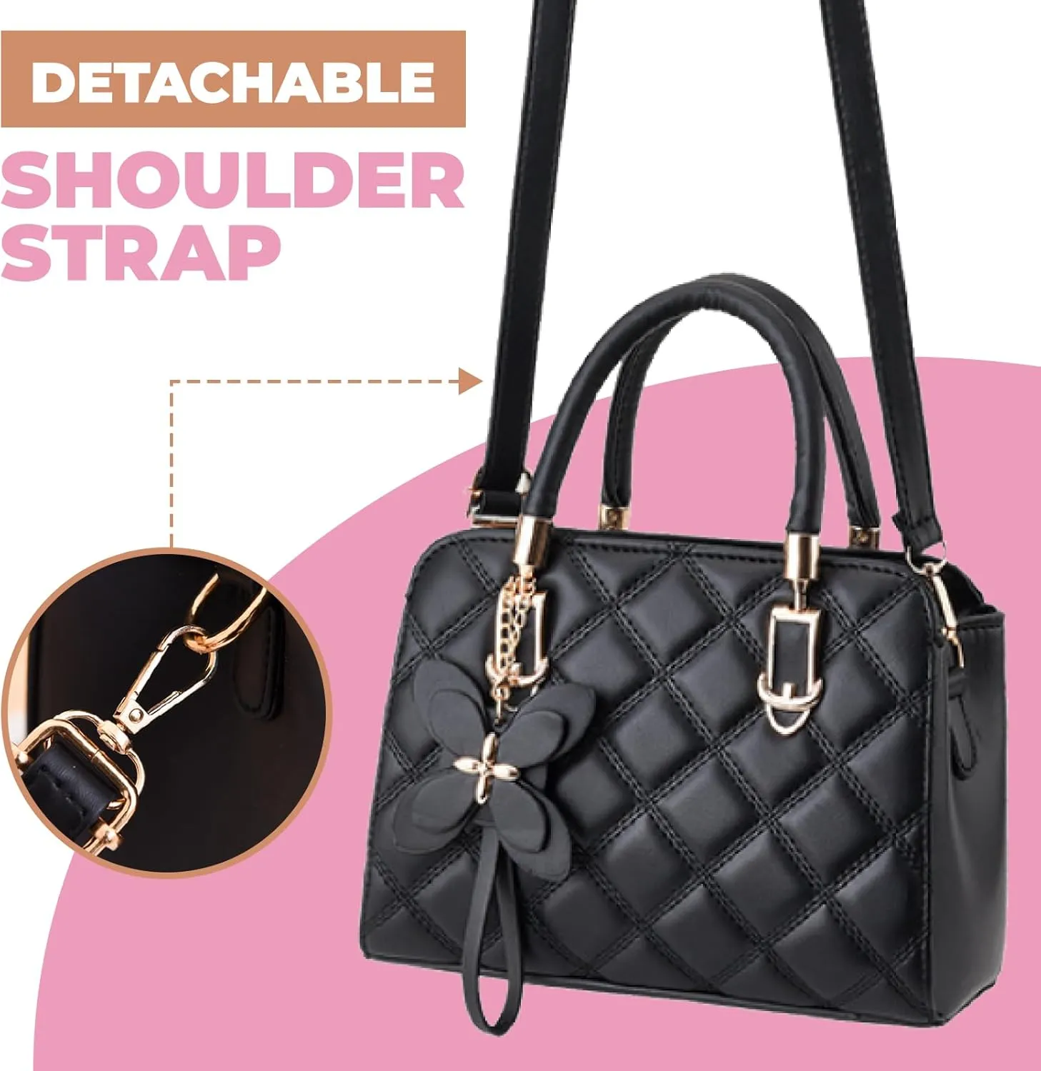 Womens Shoulder Bag, Small Crossbody Handbag, Spacious, Multiple pockets, Adjustable strap