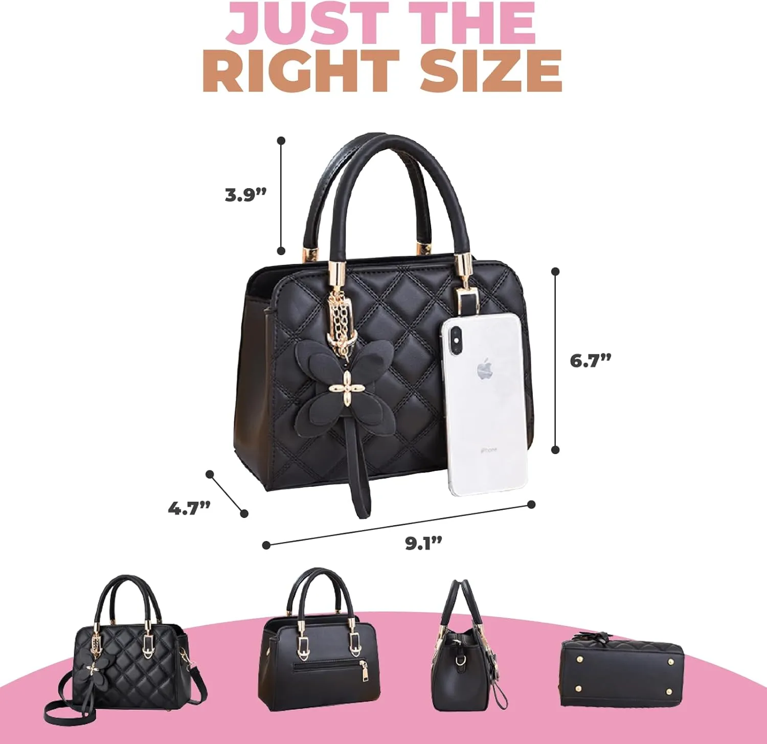 Womens Shoulder Bag, Small Crossbody Handbag, Spacious, Multiple pockets, Adjustable strap