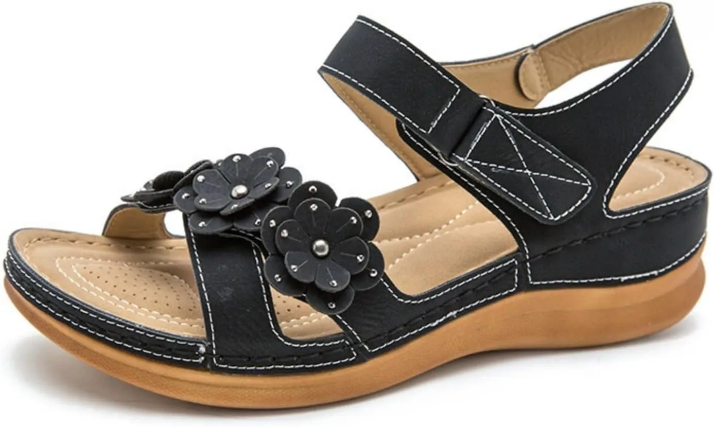 Womens Summer Platform Sandals Wedge Sandals Beach Casual Dressy Sandal Comfortable Lightweight Shoes Flower Sandal