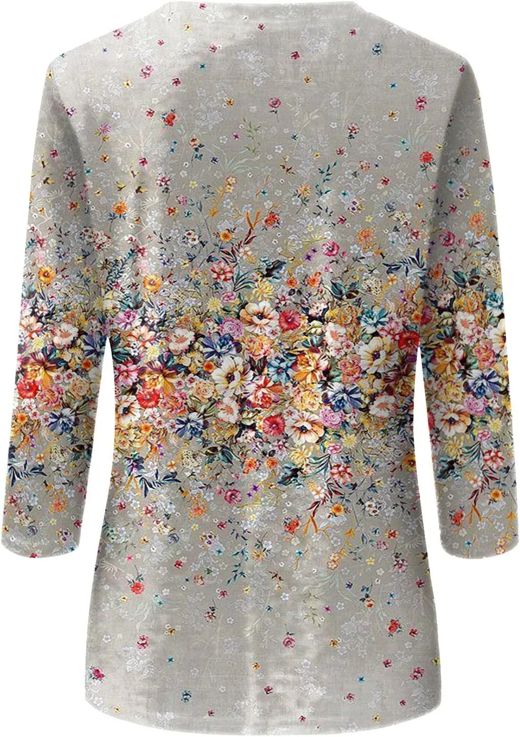 Womens Tops 3/4 Sleeve Shirts Trendy Floral Blouses Casual Loose Fit Summer Tee Crewneck Tunic Tops 2024 S-5XL