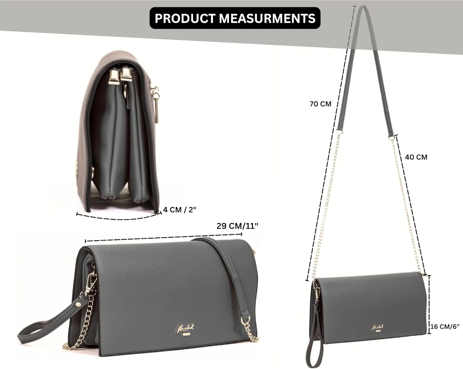 Women's Wristlet Clutch  Spacious Multi-Compartment Purse with Long Strap  Eva