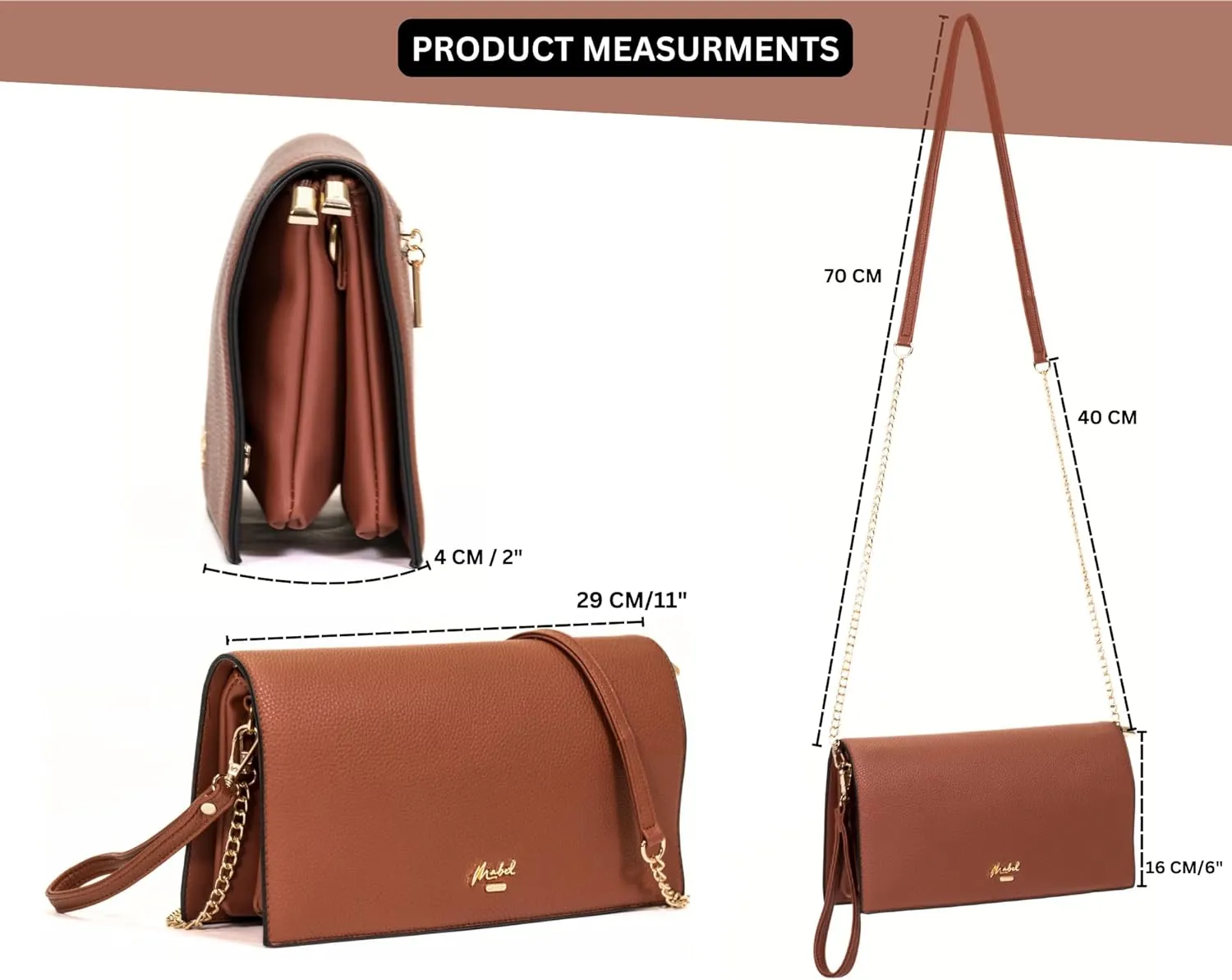 Women's Wristlet Clutch  Spacious Multi-Compartment Purse with Long Strap  Eva