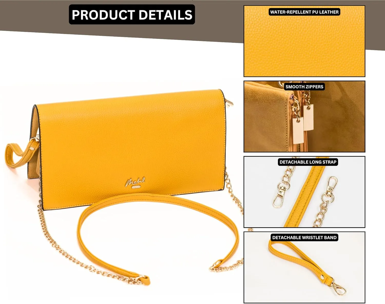 Women's Wristlet Clutch  Spacious Multi-Compartment Purse with Long Strap  Eva