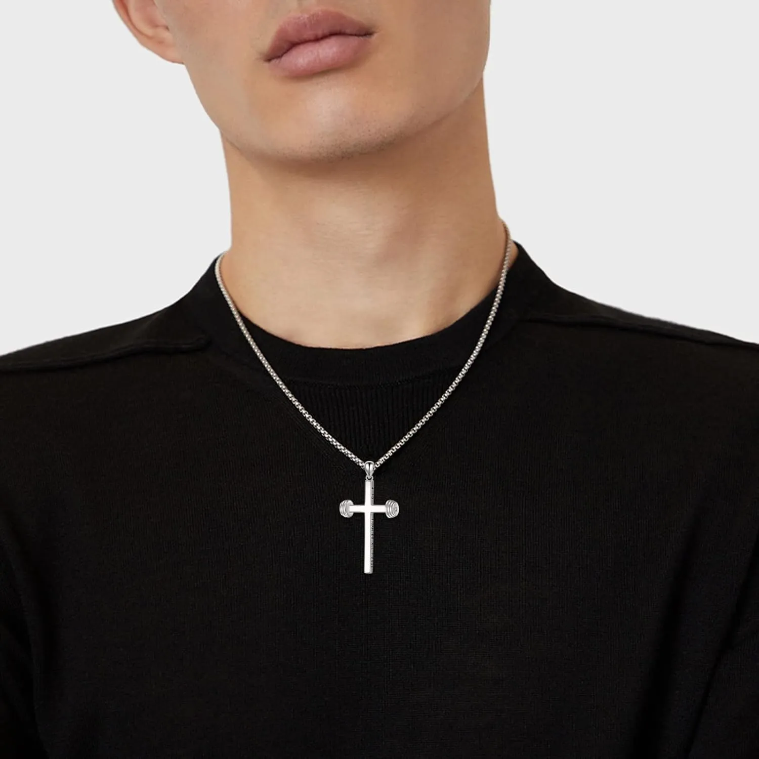 YFN Sport Necklace Sterling Silver Never Give Up I Can Do All Things Pendant Jewelry Sport Gifts for Women Men