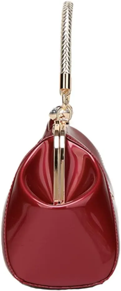 Yohora Women Retro Top Handle Handbag Kiss Lock Shoulder Bag Clutch Purse with Adjustable Strap Evening Crossbody Wallet